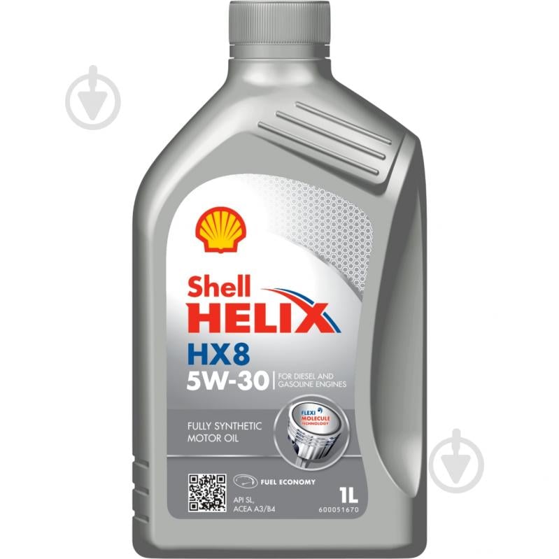 Моторное масло синтетическое SHELL Helix HX8 5W-30 1 л (ТОВ-У503715) - фото 1