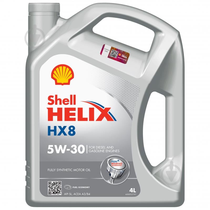 Моторне мастило SHELL Helix HX8 5W-30 4 л (HELIX HX8 5W30 4L) - фото 1