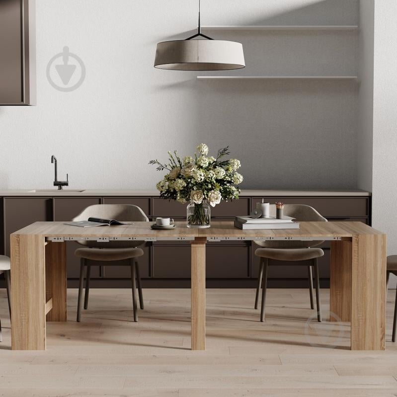 Стол-трансформер ART IN HEAD Снейк 430(2400)x900x750мм дуб сонома/дуб сонома - фото 3