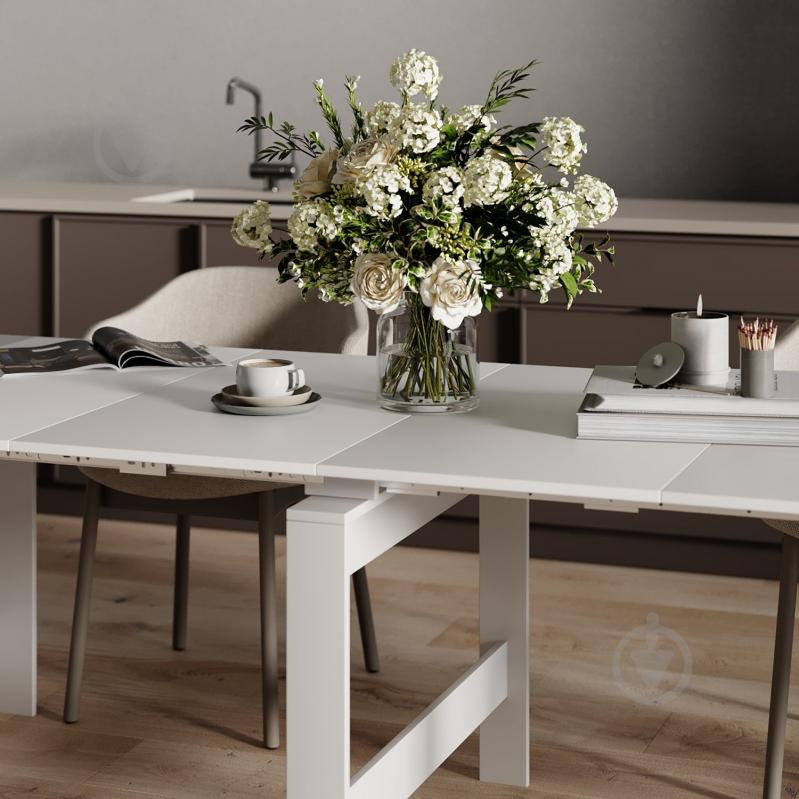 Стол-трансформер ART IN HEAD Снэйк 430(2400)x900x750мм белый/белый - фото 4