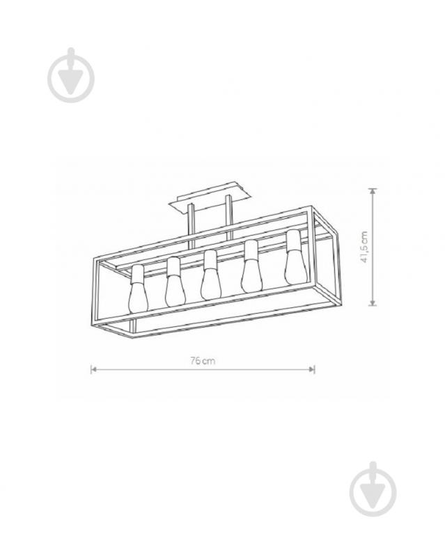 Люстра стельова Nowodvorski Crate 5x60 Вт E27 чорний 9047 - фото 3