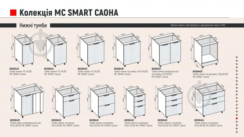 Тумба нижня з трьома шухлядами МС Смарт Саона 600х820х525 мм бук альпійський LuxeForm - фото 4