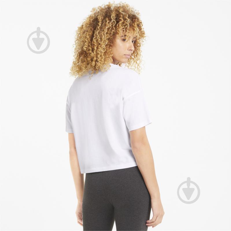 Футболка Puma ESS Cropped Logo Tee 58686602 р.M белый - фото 4
