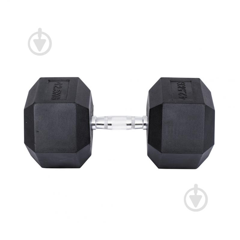 Гантель InterAtletika MD2102-42.5 гексагональная черный - фото 1 Гантель InterAtletika MD2102-42.5 гексагональная черный - фото 1