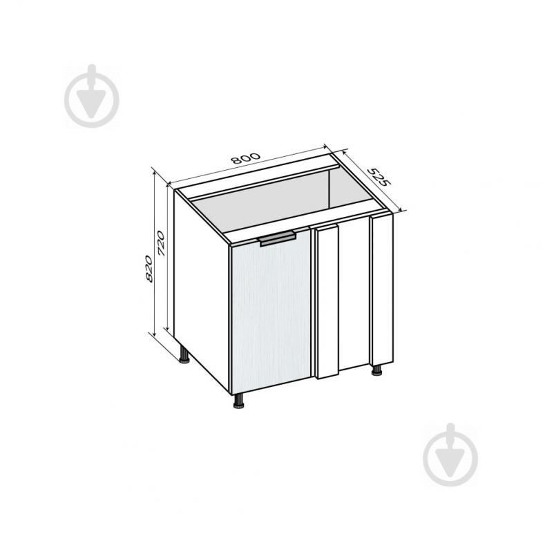 Тумба нижня кутова універсальна/під мийку МС Смарт Саона 800х820х525 мм бук альпійський LuxeForm - фото 7