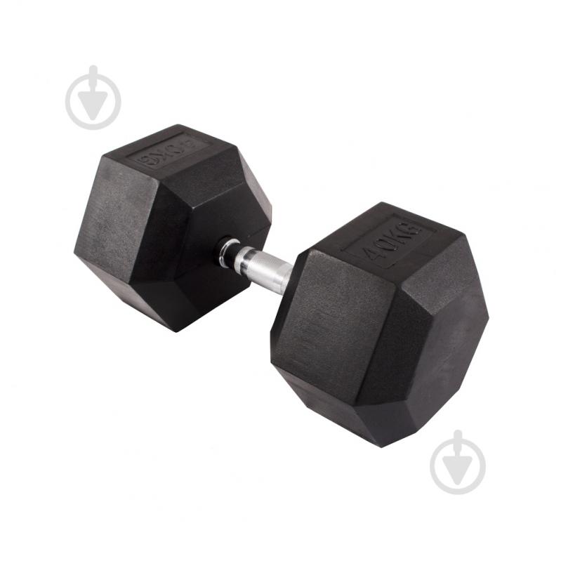 Гантель InterAtletika MD2102-40 гексагональная черный - фото 2