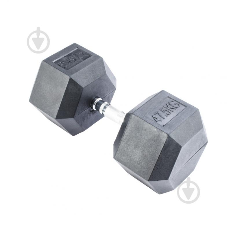 Гантель InterAtletika MD2102-47.5 гексагональная черный - фото 2 Гантель InterAtletika MD2102-47.5 гексагональная черный - фото 2