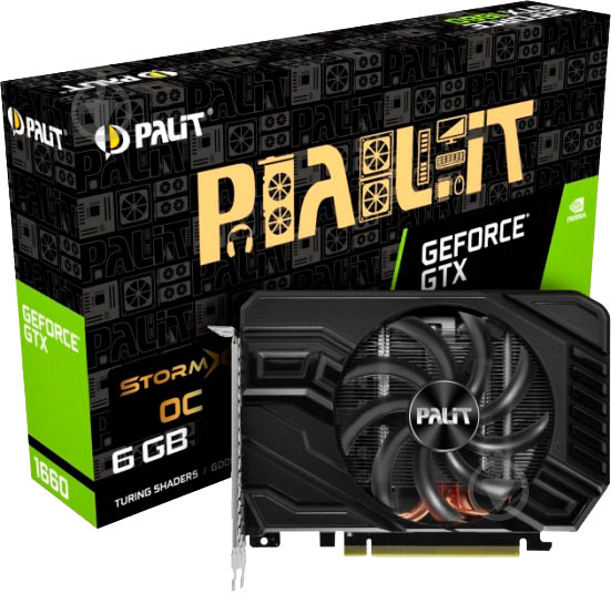 Видеокарта Palit GeForce GTX 1660 StormX OC 6GB GDDR5 192bit (NE51660S18J9-165F) - фото 1