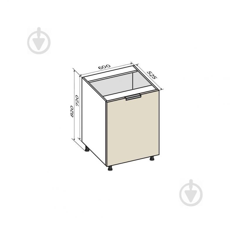 Тумба нижняя под мойку МС Смарт Магнолия 600х820х525 мм магнолия глянец LuxeForm - фото 7