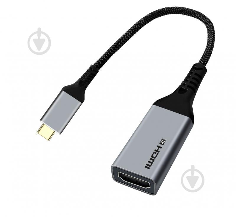 Адаптер Cablexpert USB-C на HDMI, 4К 60 Гц 0,15 м grey (A-CM-HDMIF4K) - фото 1