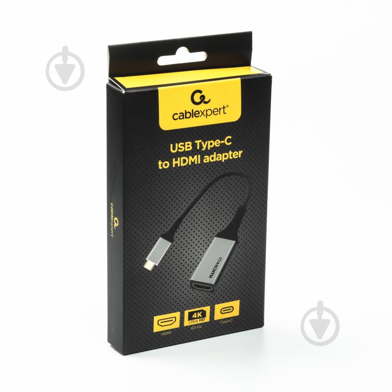 Адаптер Cablexpert USB-C на HDMI, 4К 60 Гц 0,15 м grey (A-CM-HDMIF4K) - фото 2