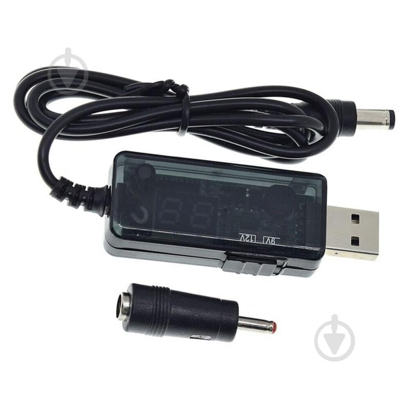 Кабель живлення Maxxter USB-AM на 5.5 / 3.5 мм, 9/12V, 0.8 м 0,8 м black (UB-DC9/12-0.8M) - фото 2