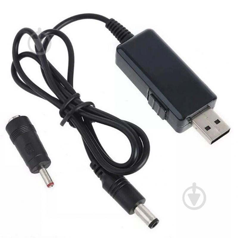 Кабель живлення Maxxter USB-AM на 5.5 / 3.5 мм, 9/12V, 0.8 м 0,8 м black (UB-DC9/12-0.8M) - фото 3