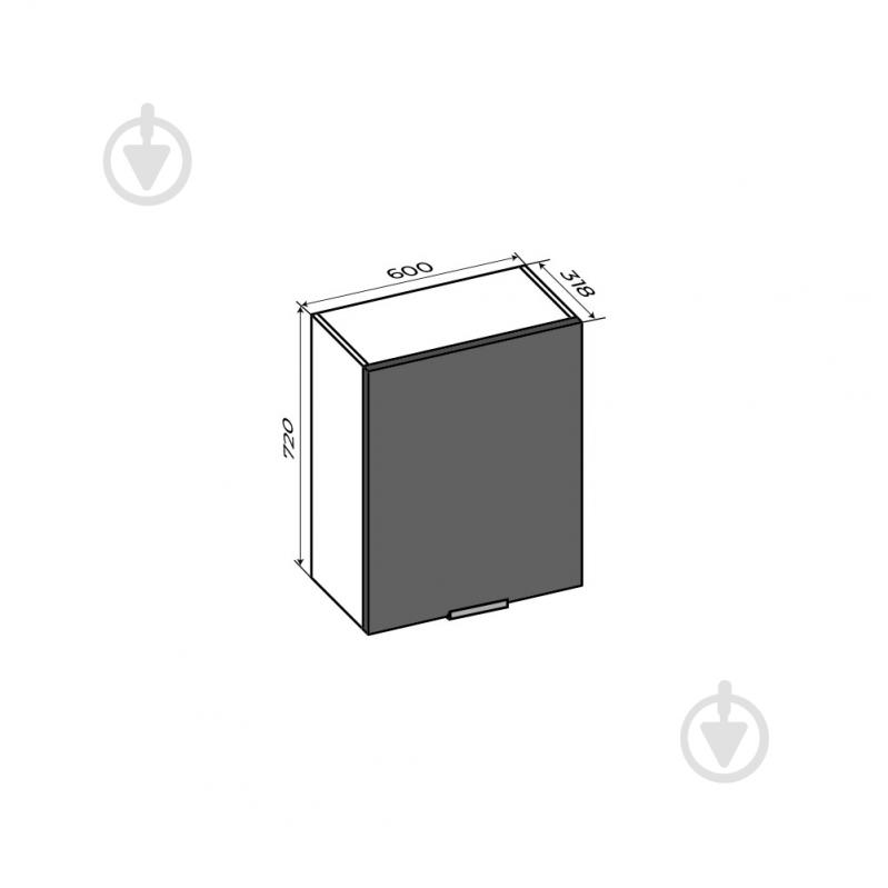Шкаф верхний МС Смарт Итака 600х720х318 мм серый дождь мат LuxeForm - фото 7