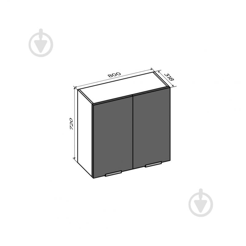 Шафа верхня МС Смарт Ітака 800х720х318 мм сірий дощ мат LuxeForm - фото 7