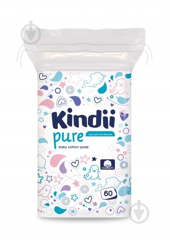 Ватні диски Kindii Pure 60 шт. (м'яка) - фото 1