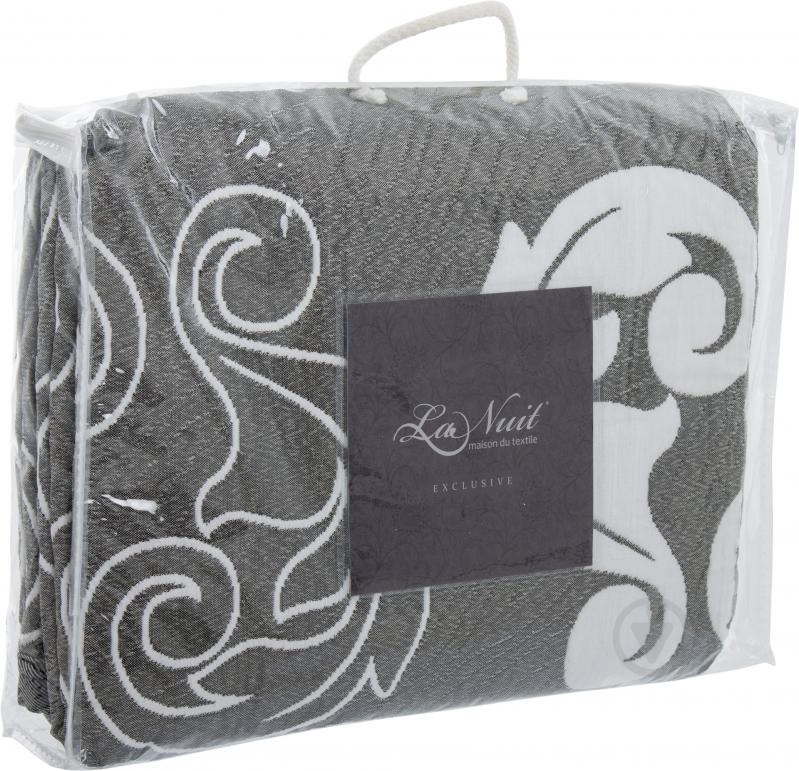 Покривало Loretto 230x270 см La Nuit світло-сірий із принтом - фото 3
