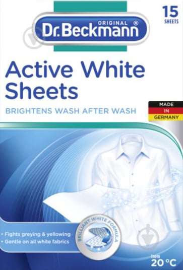 Салфетки Dr. Beckmann для оновлення білого кольору тканини 15 шт. - фото 1