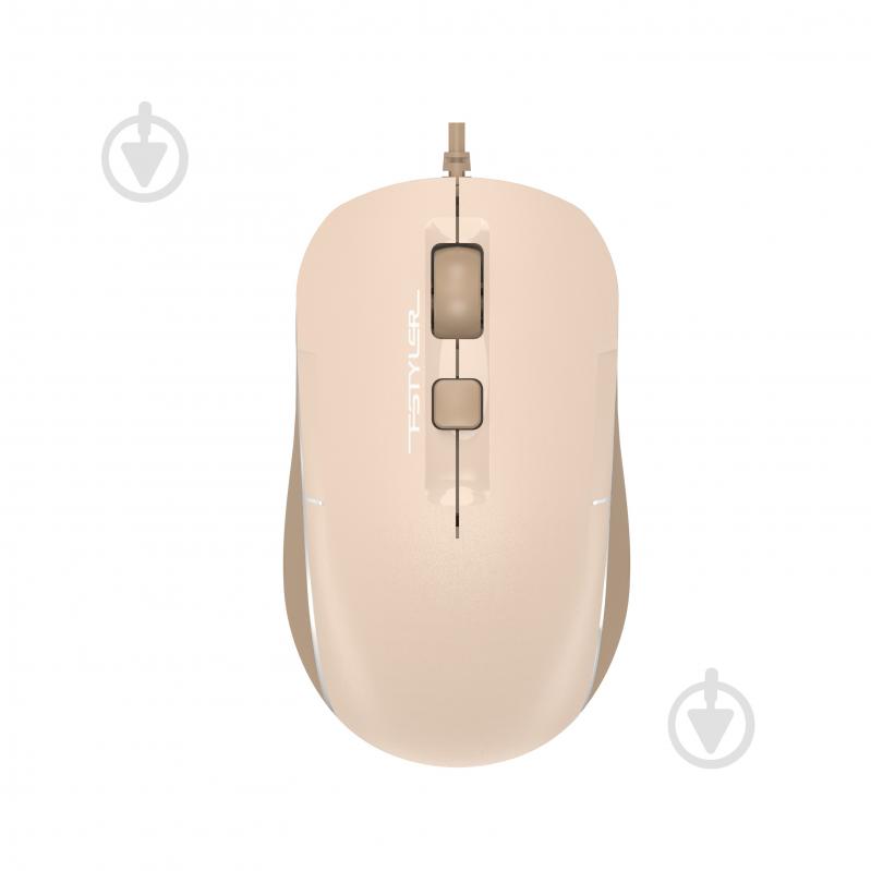 Мышка A4Tech белая подсветка, USB, 1600 dpi beige (FM26) - фото 1