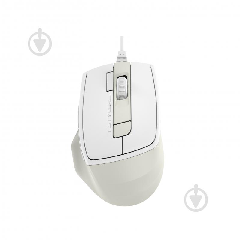 Мышка A4Tech бесшумная, USB, 2400 dpi, beige white (FM45S Air) - фото 1