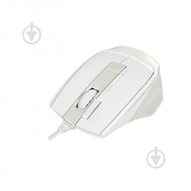 Мышка A4Tech бесшумная, USB, 2400 dpi, beige white (FM45S Air) - фото 2