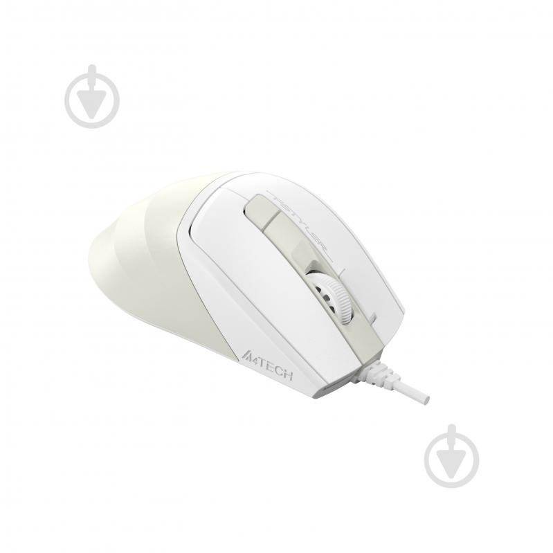 Мышка A4Tech бесшумная, USB, 2400 dpi, beige white (FM45S Air) - фото 3