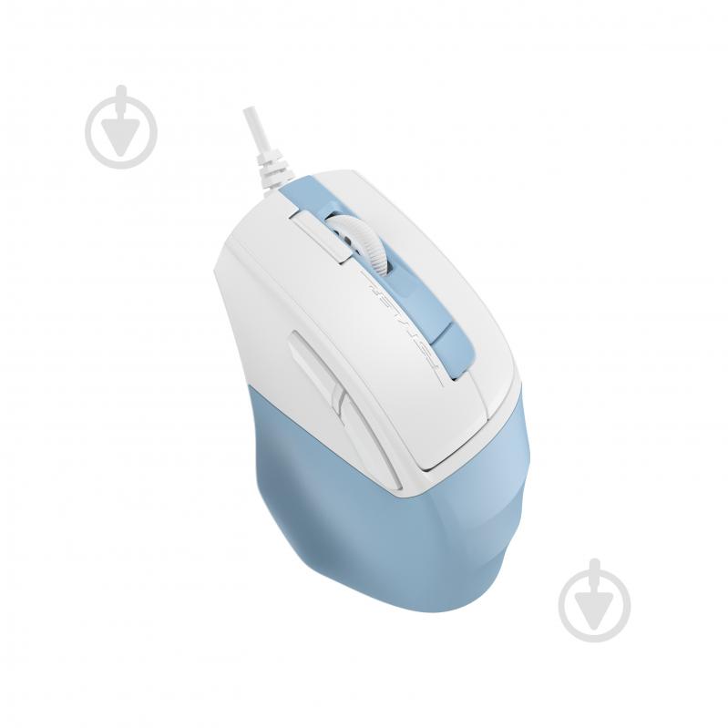 Мышка A4Tech бесшумная, USB, 2400 dpi white/blue (FM45S Air) - фото 2