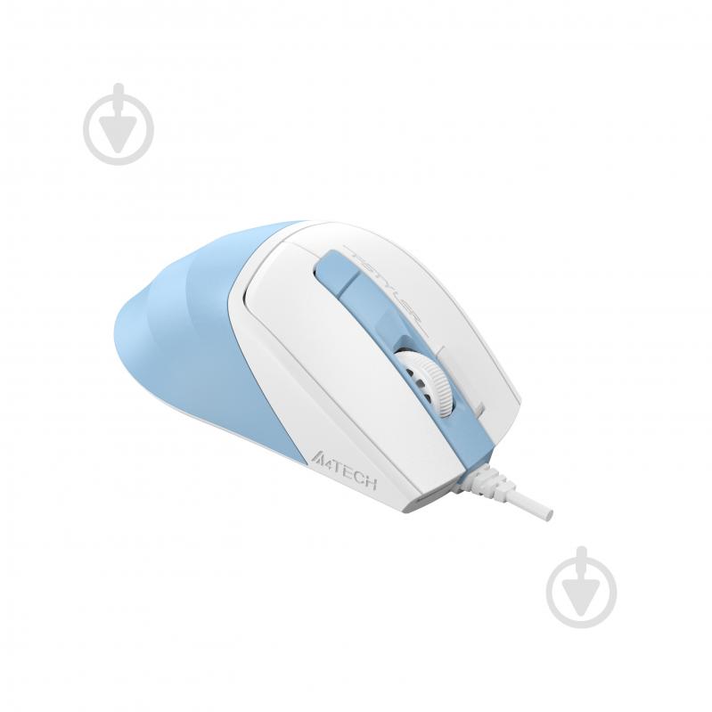 Мышка A4Tech бесшумная, USB, 2400 dpi white/blue (FM45S Air) - фото 4