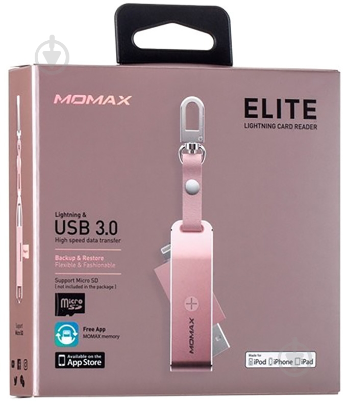 Кардридер MOMAX Elite lightning card reader (CL1L2) rose gold - фото 4