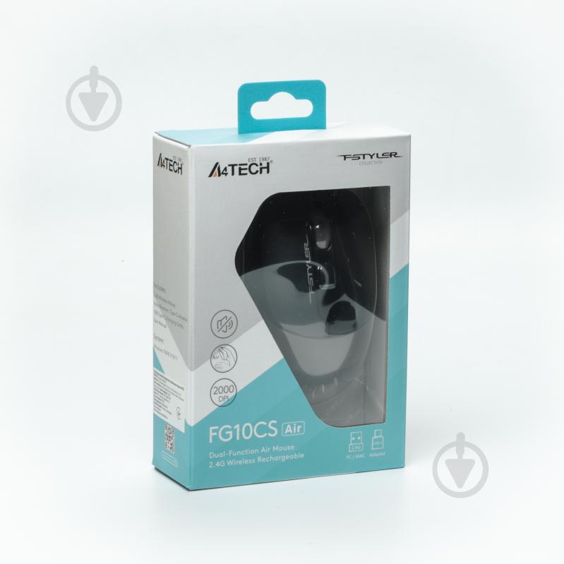 Мышка беспроводная A4Tech бесшумная, 2000 dpi black/grey (FG10CS Air) - фото 7