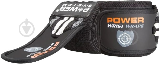 Бинт еластичний Power System Wrist Wraps PS-3500 р. універсальний чорний із сірим - фото 1 Бинт еластичний Power System Wrist Wraps PS-3500 р. універсальний чорний із сірим - фото 1
