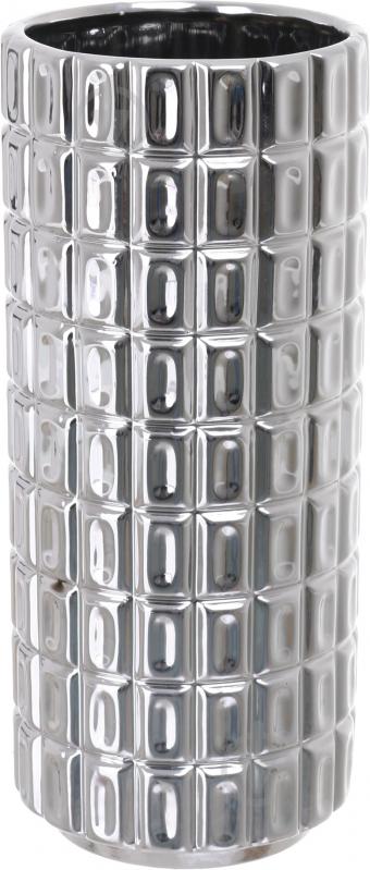 Ваза керамічна Silver 13x13x30 см 30 см срібна JOL20S155S - фото 1 Ваза керамічна Silver 13x13x30 см 30 см срібна JOL20S155S - фото 1