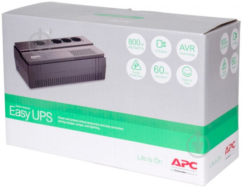 Джерело безперебійного живлення (ДБЖ) APC Back-UPS BV 800VA BV800I-GR - фото 4