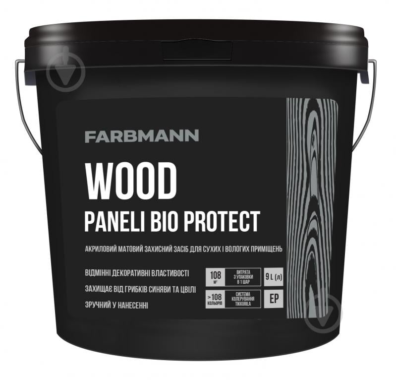 Лак акриловый Wood Paneli Bio Protect база ЕР Farbmann мат бесцветный 0,9 л - фото 1