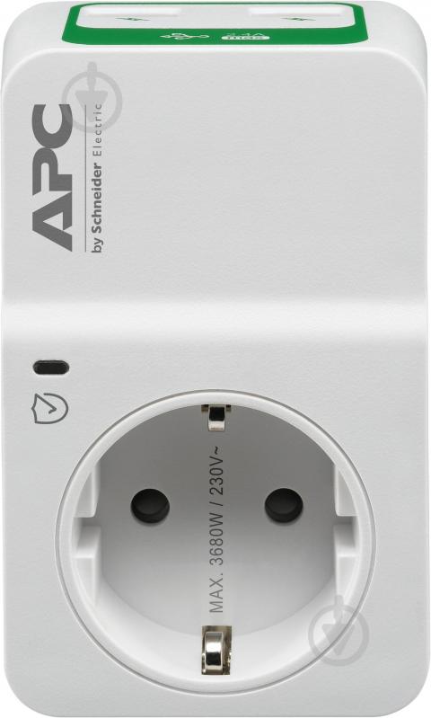 Сетевой фильтр APC Essential SurgeArrest 1 outlet + 2 USB с заземлением 1 гн. белый PM1WU2-RS - фото 1