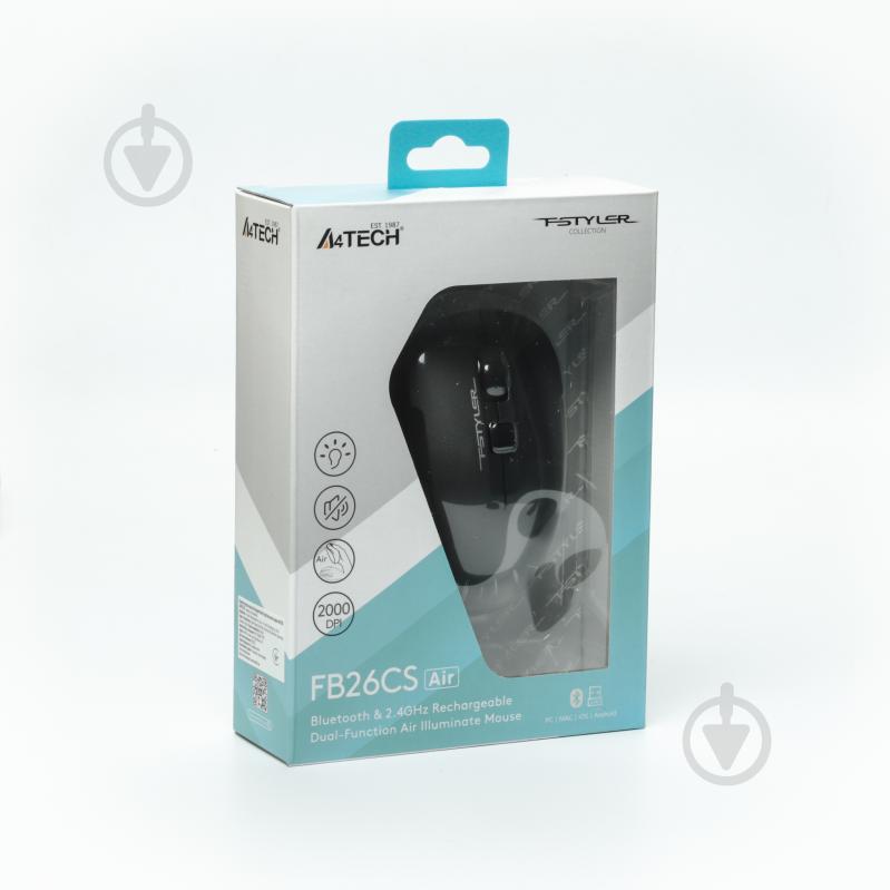 Миша A4Tech безшумна BT+RF (Combo), 2000DPI black/grey (FB26CS Air) - фото 8 Миша A4Tech безшумна BT+RF (Combo), 2000DPI black/grey (FB26CS Air) - фото 8
