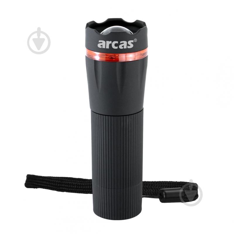 Ліхтарик Arcas 1W LED Flashlight with zoom 3хААА BP1 - фото 1