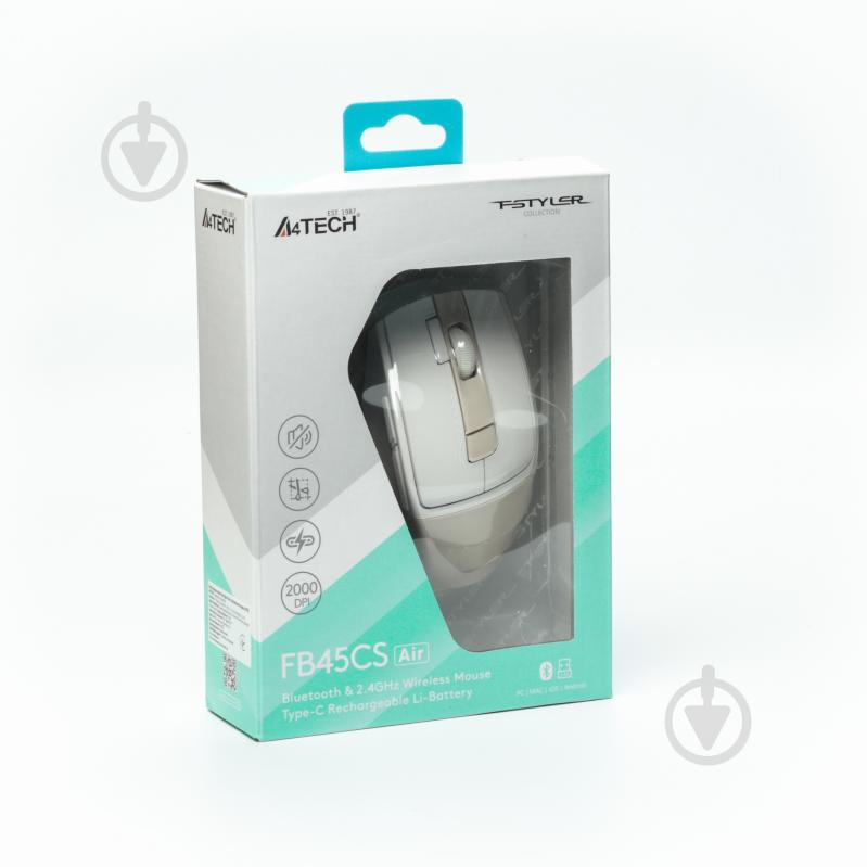 Мышь A4Tech BT+RF (Combo), 2000DPI beige (FB45CS Air) - фото 6