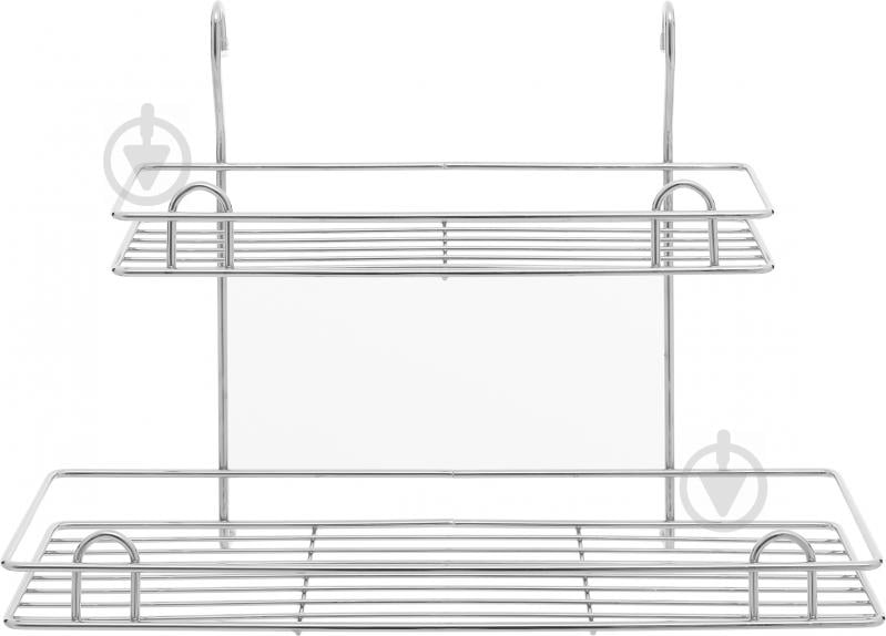 Полиця на рейлінг Flamberg 450х190х330 мм подвійна хром - фото 2