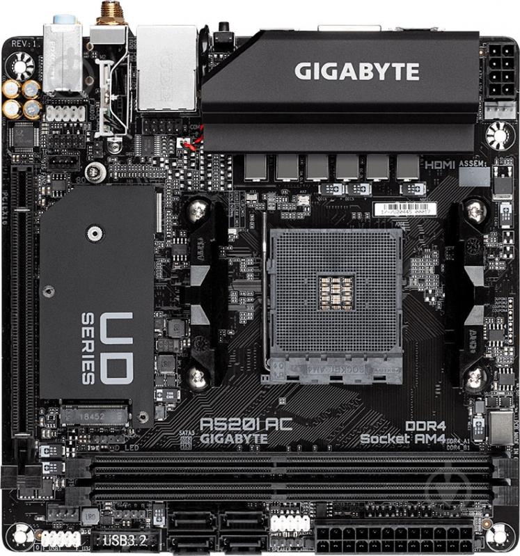 Материнская плата Gigabyte A520I AC (Socket AM4, AMD A520, mini ITX) - фото 2