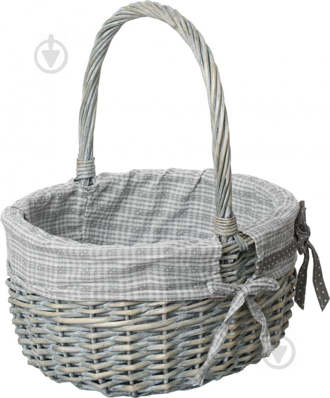 Корзина плетеная с текстилем 37x31x19/41 см Easter 16-5A-1 - фото 1