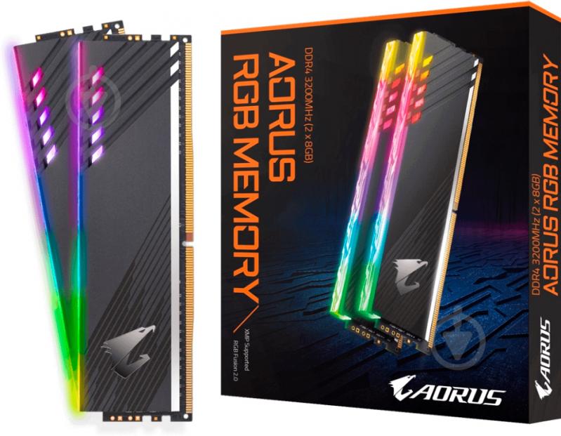 Оперативная память Gigabyte DDR4 SDRAM 16 GB (2x8GB) 3200 MHz (GP-ARS16G32) AORUS RGB - фото 4