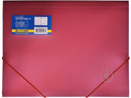 Папка пластиковая А4 на резинках красная Buromax BM.3913-05 - фото 1