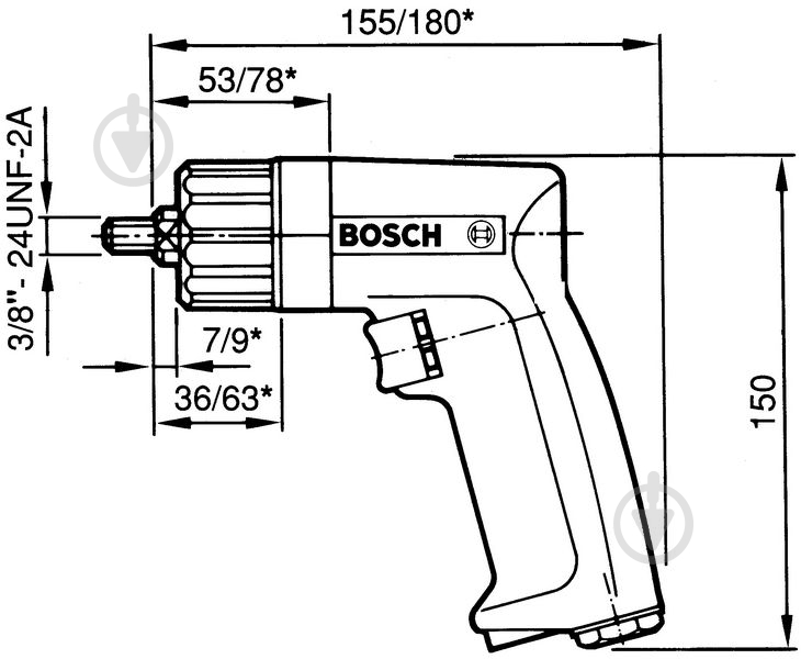Пневмодриль 6 мм Bosch Professional 0607160511 - фото 2