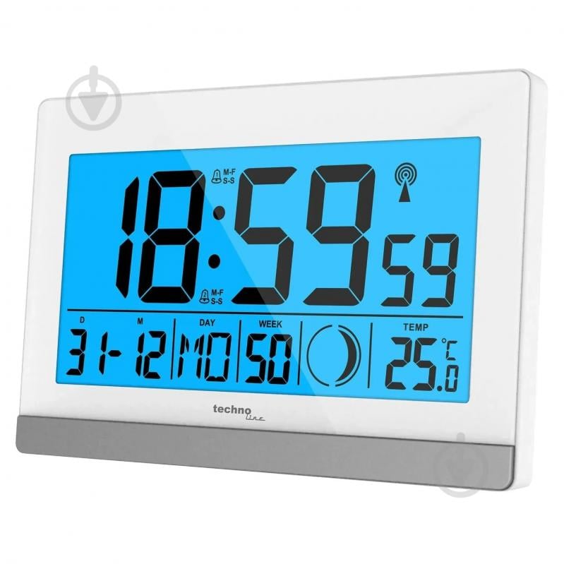 Годинник настільний White/Silver (WS8056) Technoline - фото 1 Годинник настільний White/Silver (WS8056) Technoline - фото 1