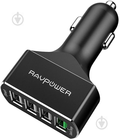 Автомобільний зарядний пристрій RavPower 54W 4-Port USB Car Charger with Quick Charge 3.0 (4X Faster) and iSmart (RP-VC00 - фото 1