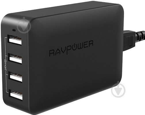 Мережевий зарядний пристрій RavPower 40W 8A 4-Port USB Charger Charging Station with iSmart (RP-UC07) - фото 1