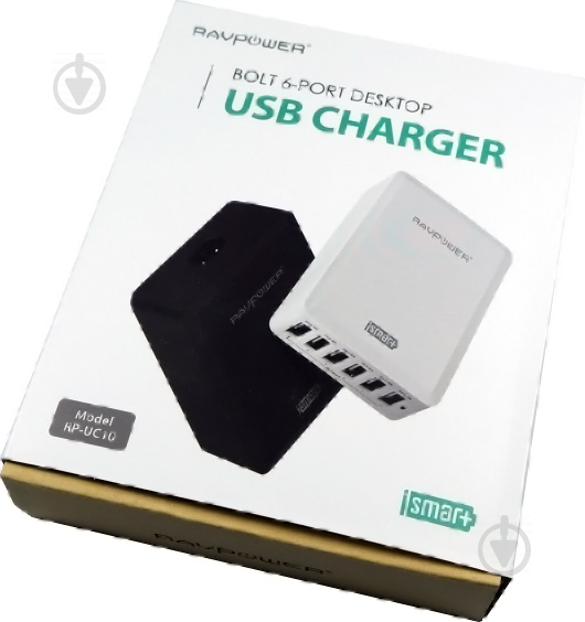 Мережевий зарядний пристрій RavPower 60W 12A 6-Port USB Charger Desktop with iSmart (RP-UC10) - фото 5