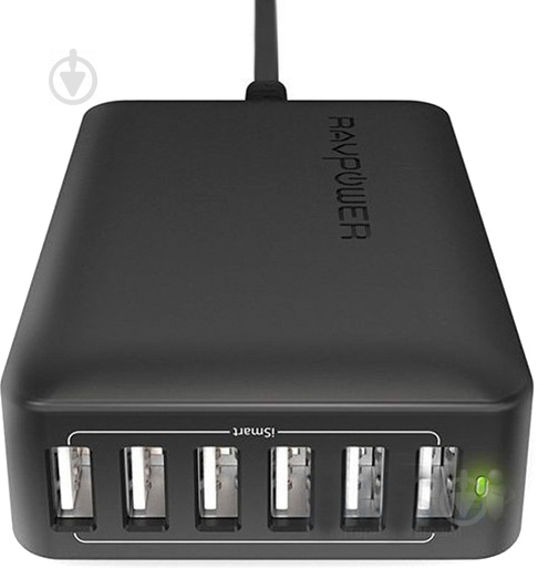 Мережевий зарядний пристрій RavPower 60W 12A 6-Port USB Charger Desktop with iSmart (RP-UC10) - фото 1