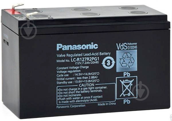Батарея Panasonic 12V 7.2Ah LC-R127R2PG1 - фото 1 Батарея Panasonic 12V 7.2Ah LC-R127R2PG1 - фото 1